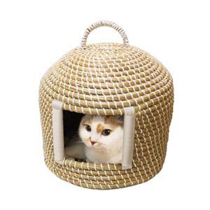 Doggyman Japanese Woven Cat House (W350 x H300 x D350)-Denim