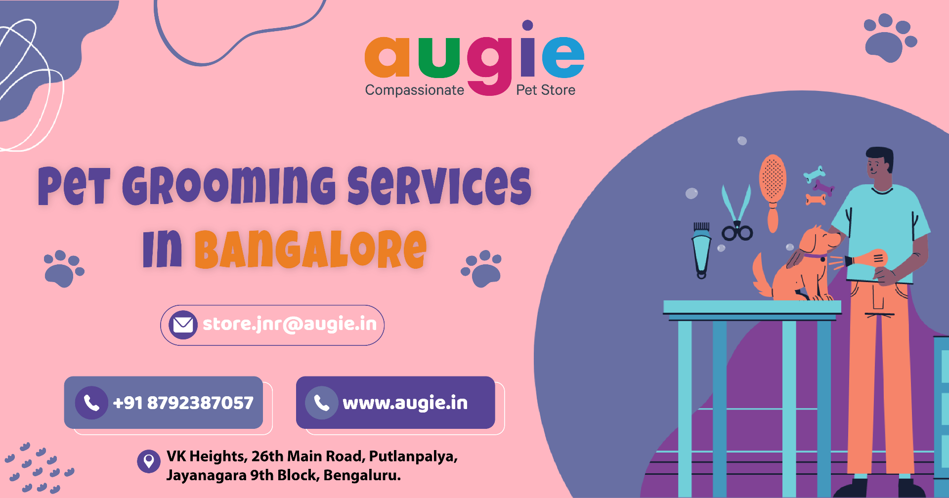 At home pet grooming service in bangalore